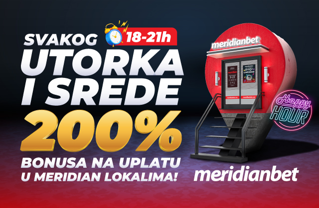 HAPPY HOUR U MERIDIAN LOKALIMA: Pronađi ONAJ PRAVI i osvoji 200% bonusa!