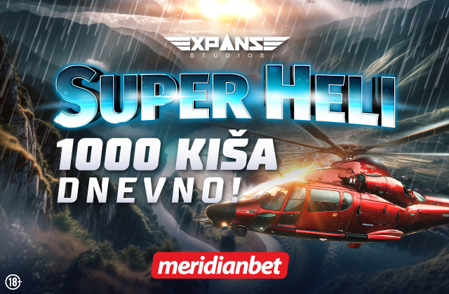 POLETI SUPER HELIKOPTEROM – ČEKA TE 1.000 FREEBETOVA SVAKOG DANA!